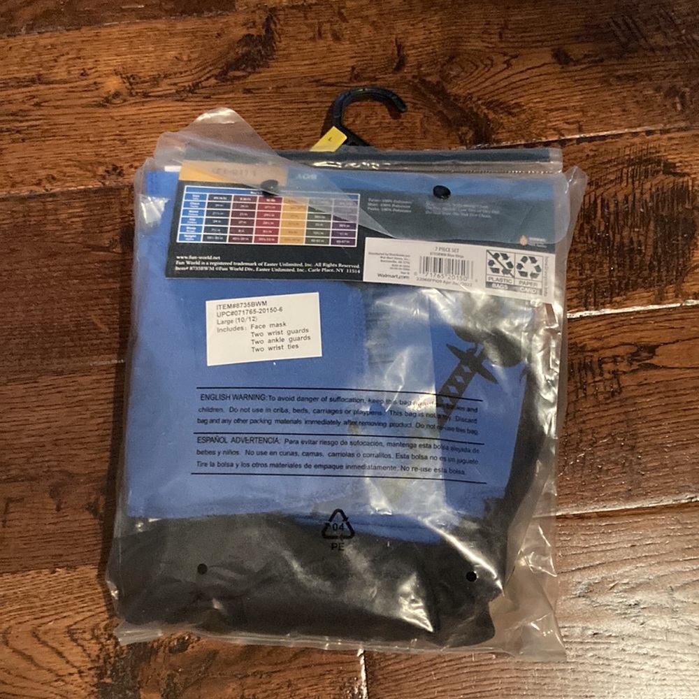 Boy’s Complete Blue Ninja Costume Size Large (10-12) NEW - Picture 4 of 4